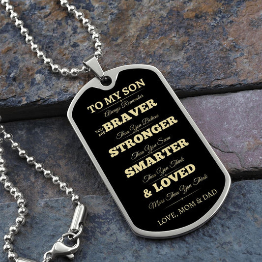 My Son (Military Chain Dog Tag) Blk Gold)