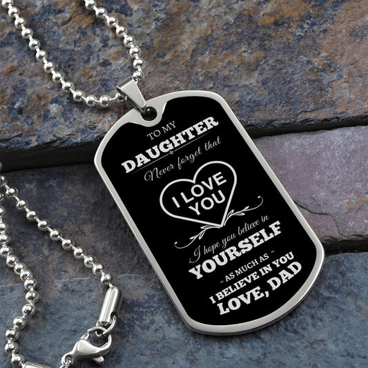 My Daughter (Luxury Military Necklace Dog Tag)