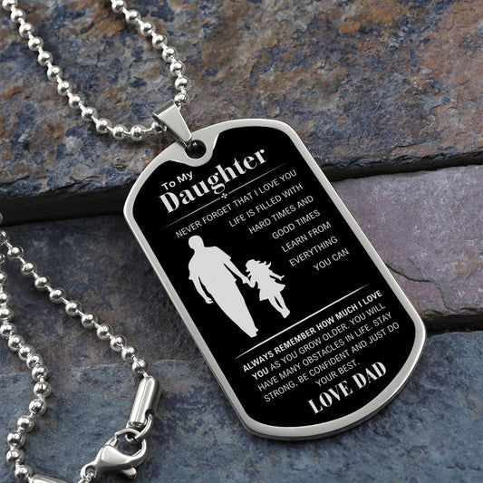 My Daughter (Luxury Military Necklace Dog Tag)