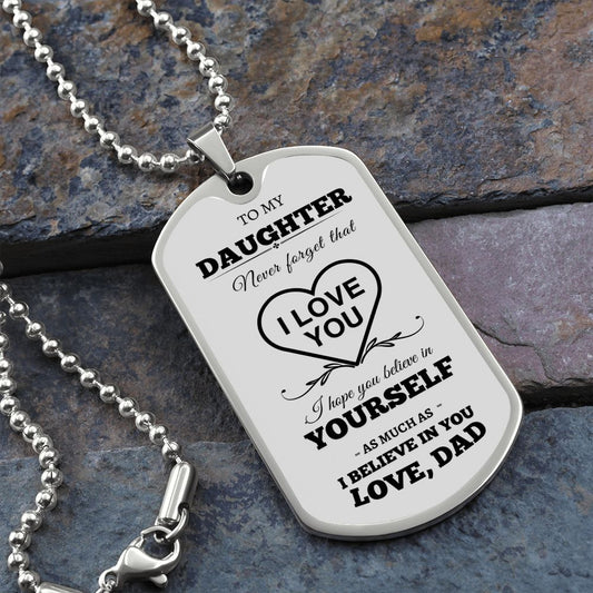 My Daughter (Luxury Military Necklace Dog Tag)