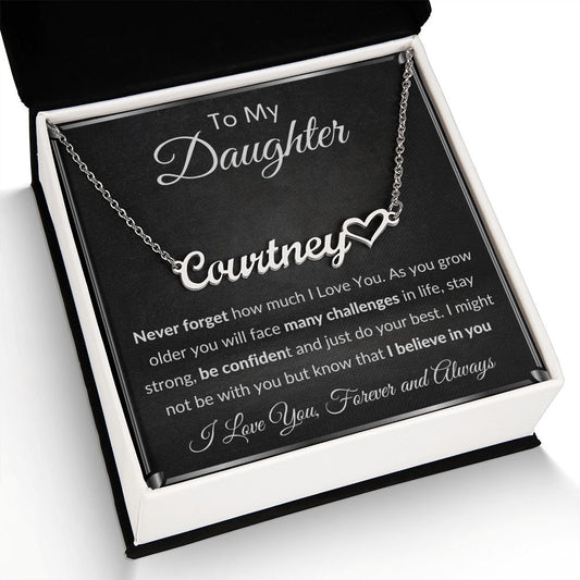 My Daughter - Heart Name Necklace