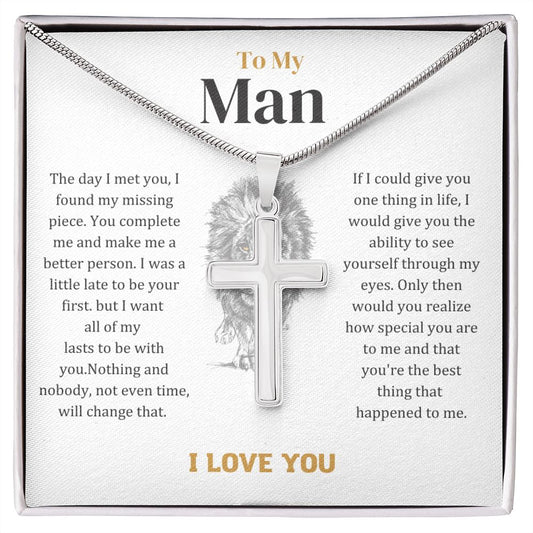 My Man (Steel Cross Necklace)